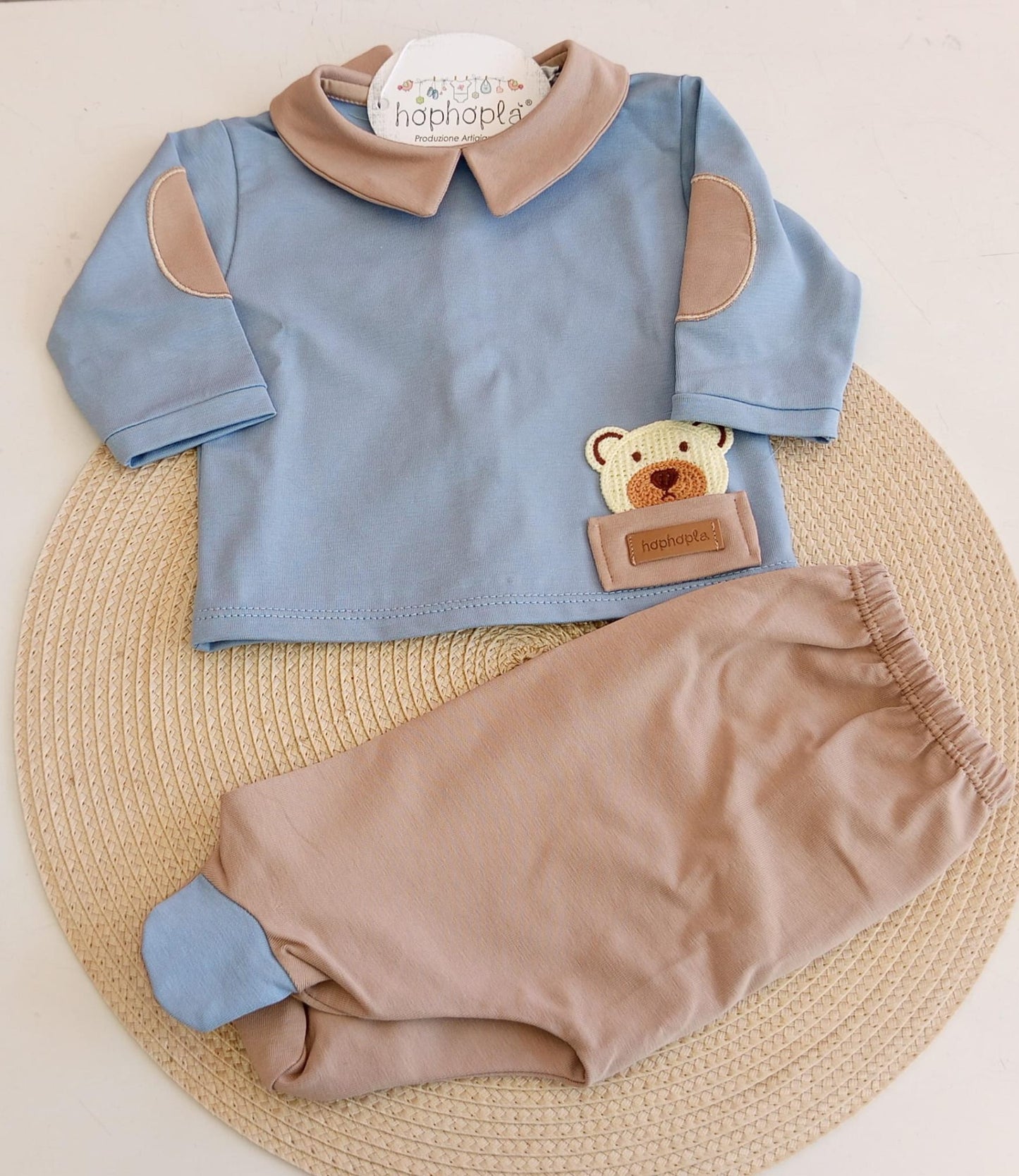 Set maglia e ghettine new born hophoplà