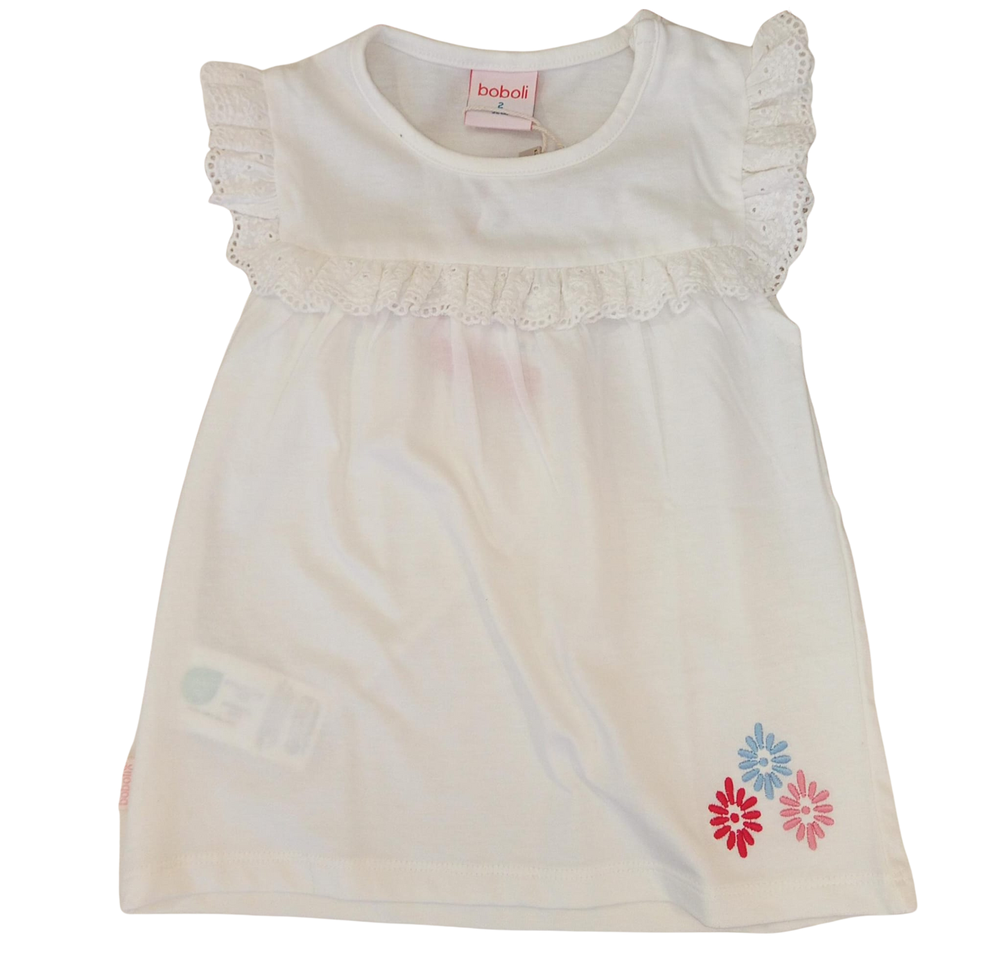 Maglietta bambina cotone bianca Boboli