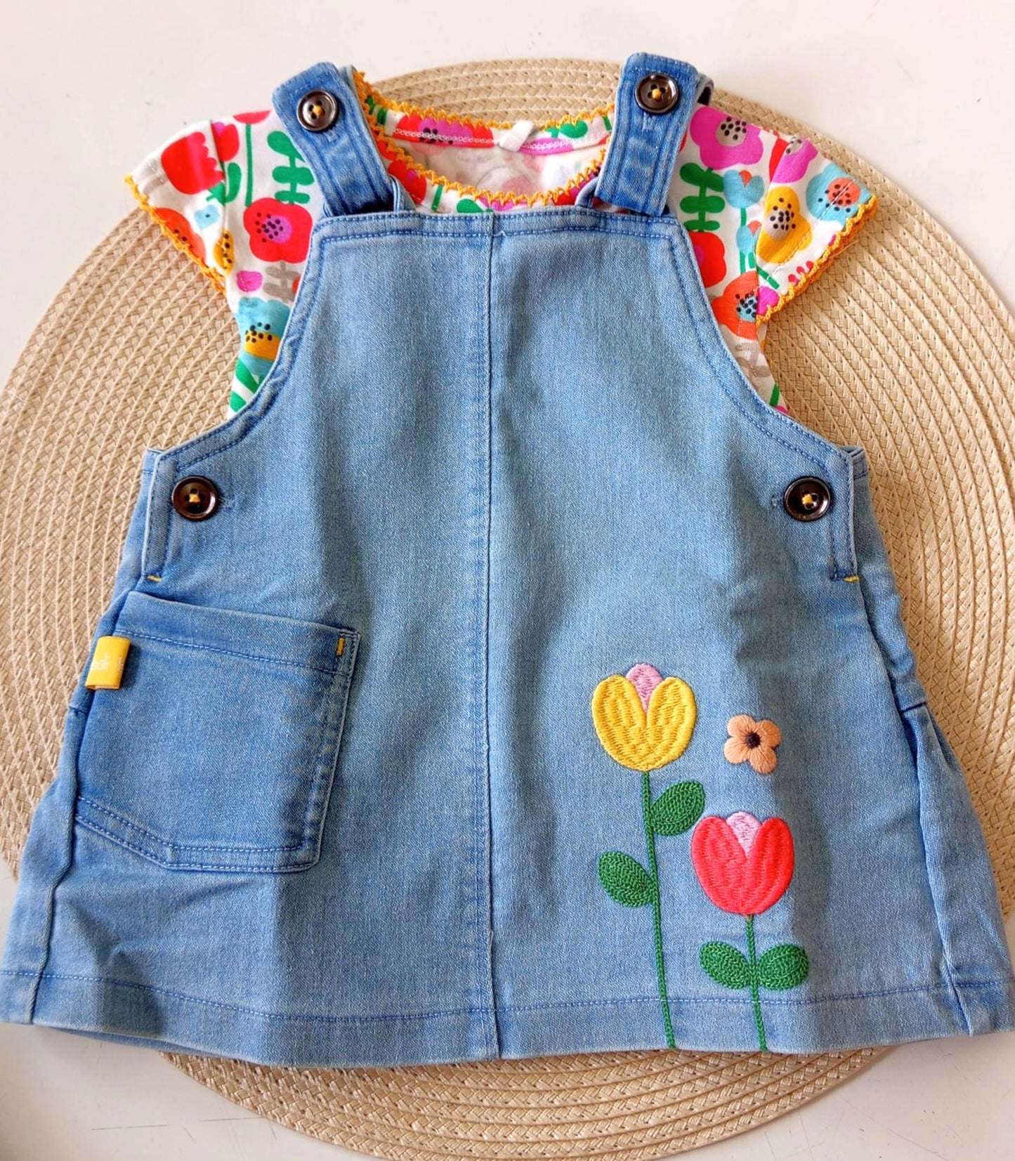 set simil denim abito con t-shirt Boboli