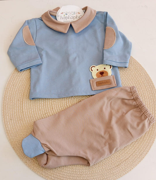 Set maglia e ghettine new born hophoplà