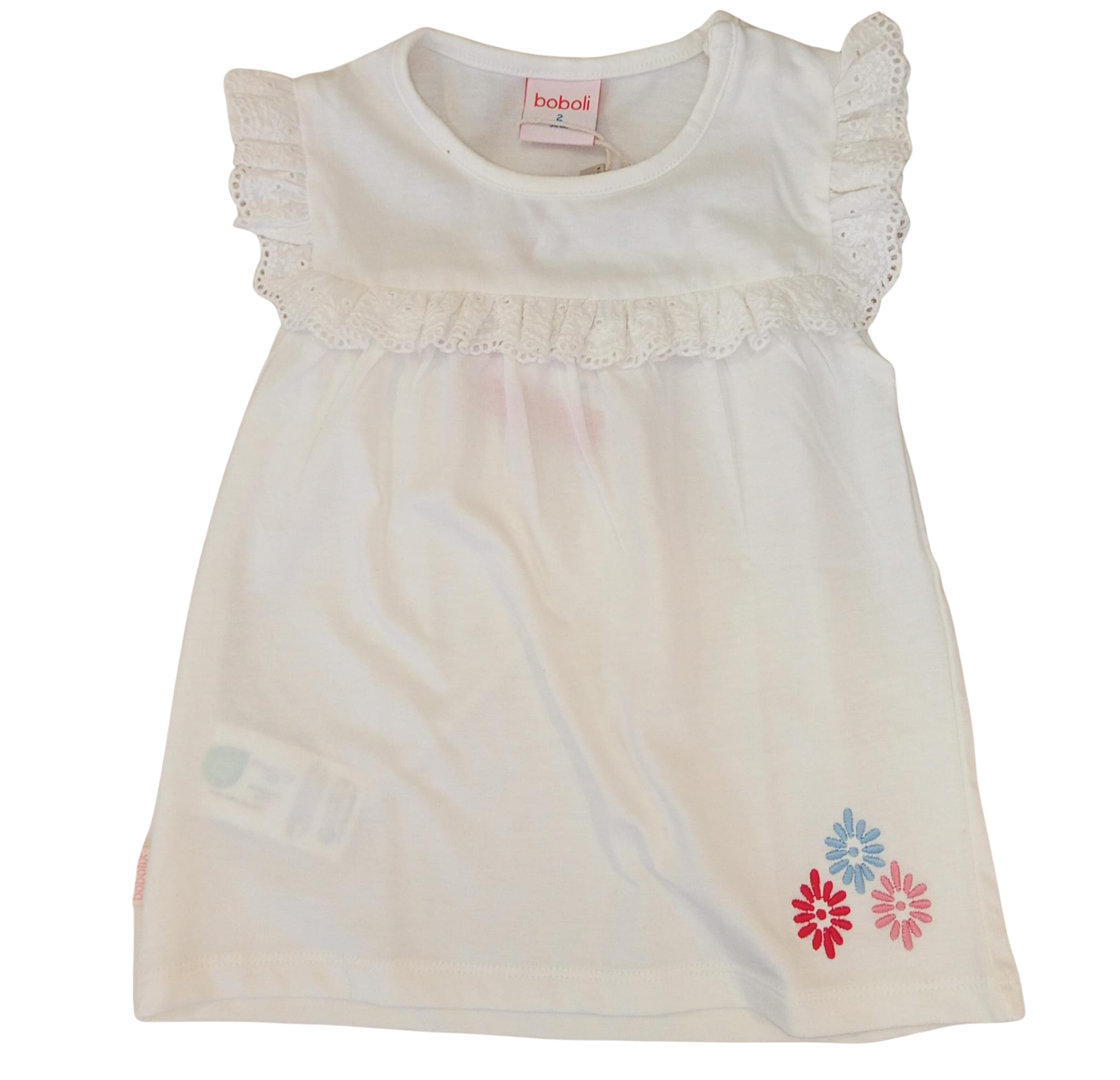Maglietta bambina cotone bianca Boboli