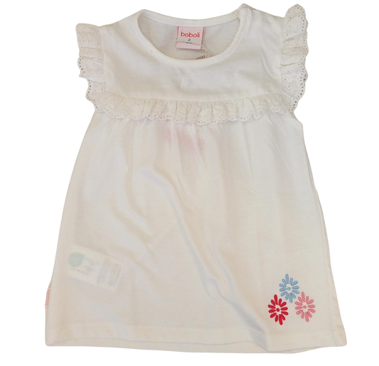 Maglietta bambina cotone bianca Boboli