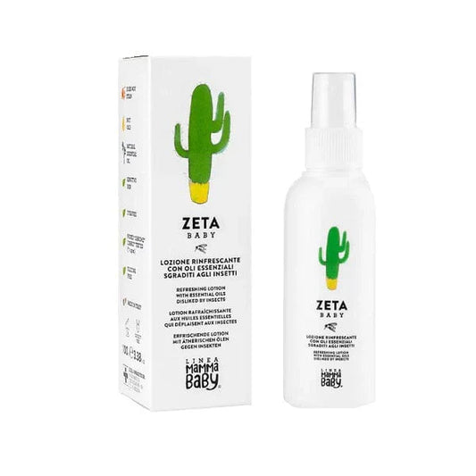 Mamma Baby lozione repellente per insetti Zeta Baby per viso e corpo.