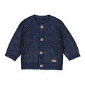 Cardigan neonato blu navy con bottoni in legno