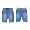 Pantaloncini jeans neonato fronte e retro