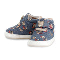 Scarpine neonato denim con fantasia orsetti e chiusura a strappo