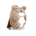 Zaino bambino a forma di orsetto in tessuto teddy beige