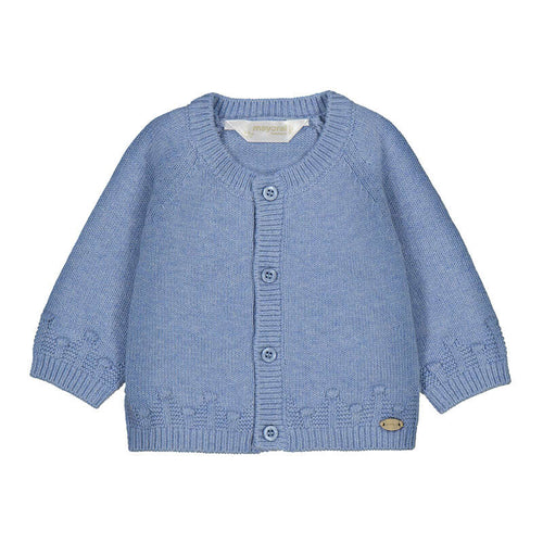 Cardigan neonato azzurro in maglia con bottoni Mayoral