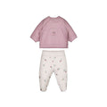 Set 2 pezzi neonata Mayoral: felpa rosa malva con taschino e fiore ricamato e ghettine bianche con stampa fiorellini e piedini
