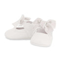 Scarpine ballerina bianche neonata con fiocco in raso