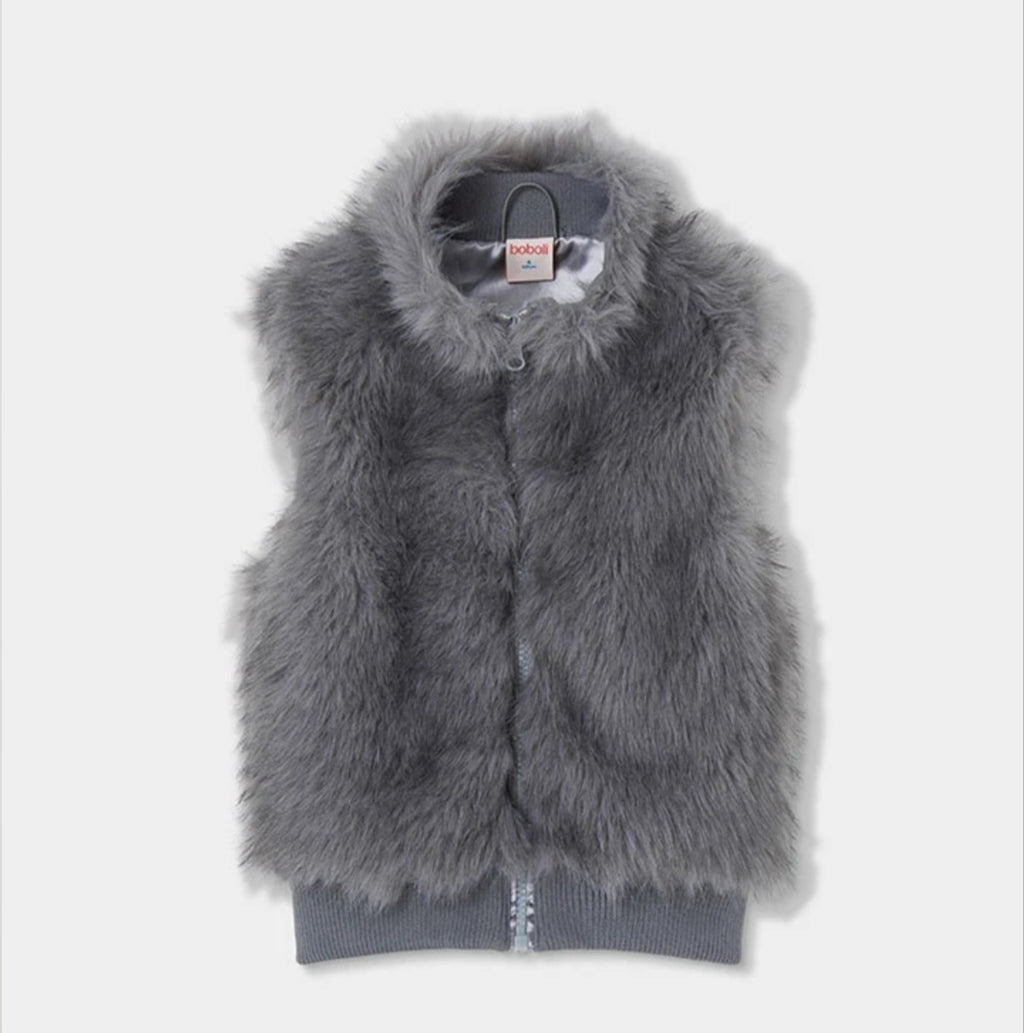 Gilet grigio soffice senza maniche
