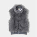Gilet grigio soffice senza maniche
