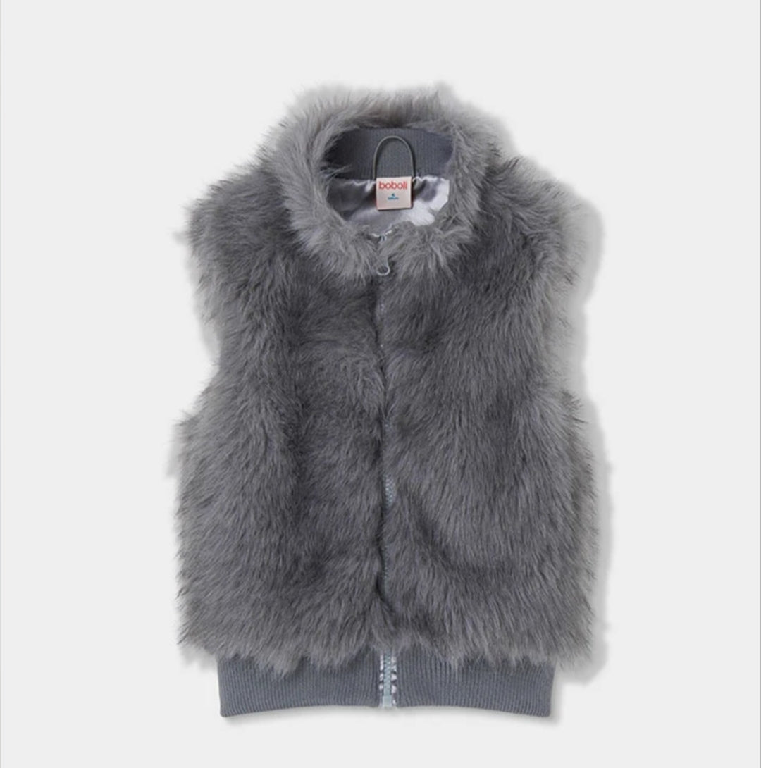 Gilet grigio soffice senza maniche