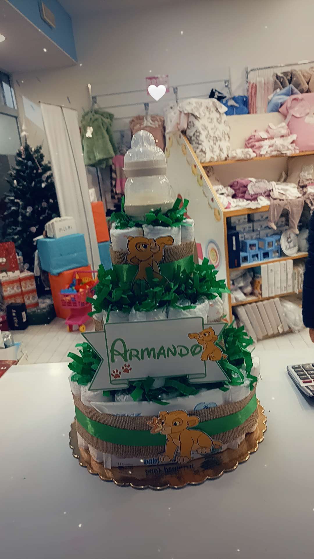Torta di pannolini scenografica