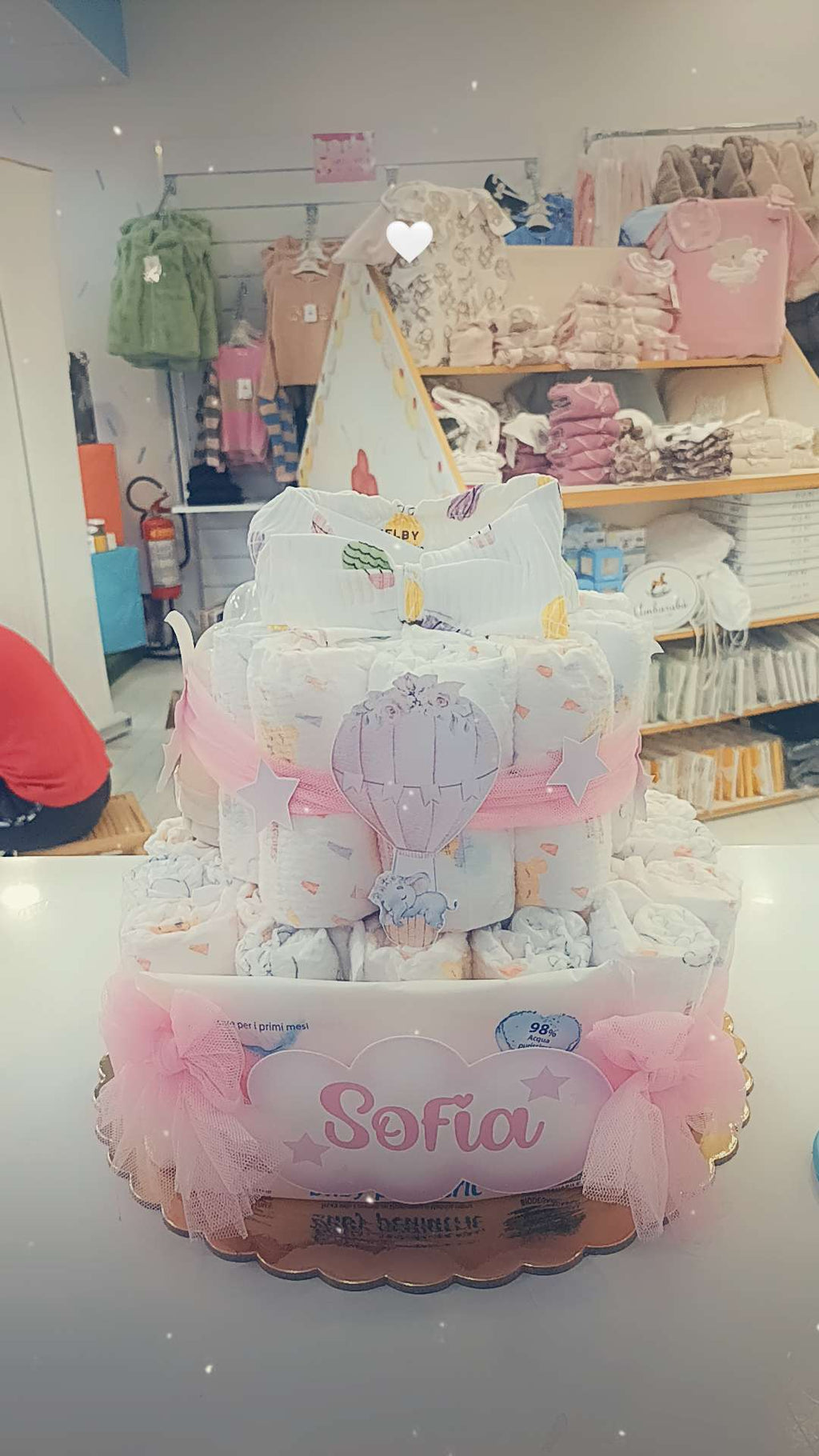 Torta di pannolini scenografica