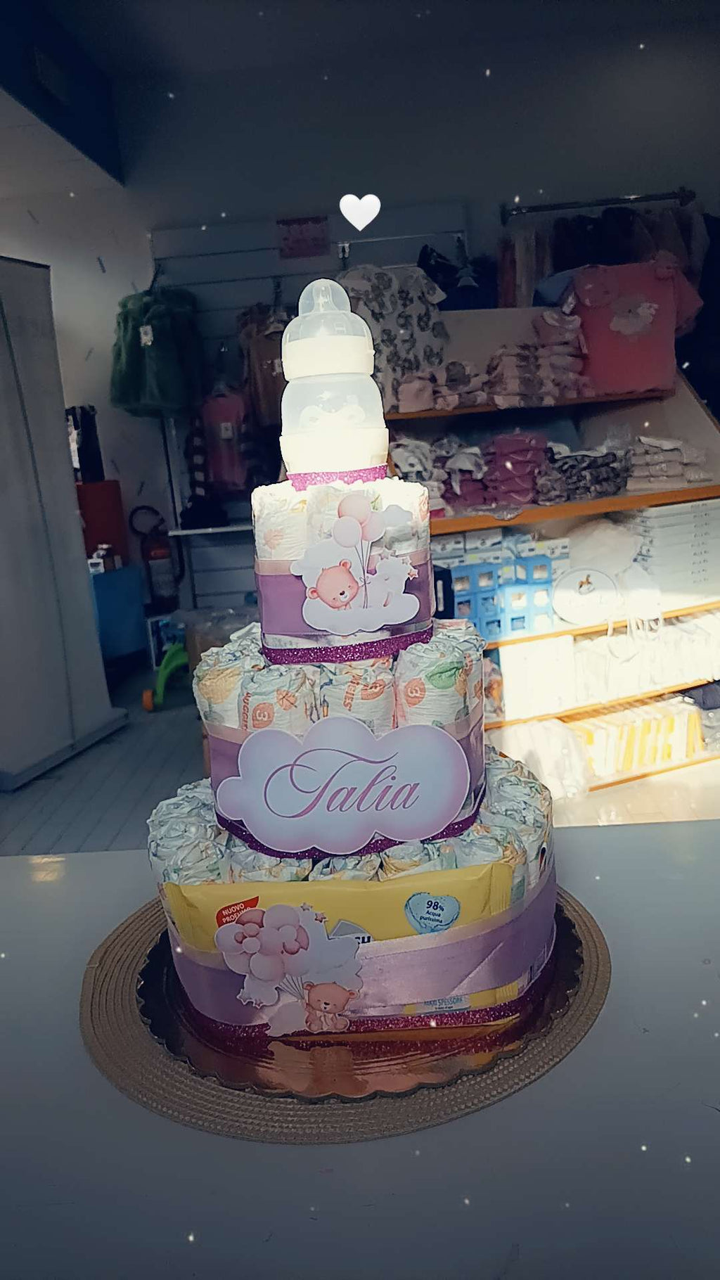 Torta di pannolini scenografica