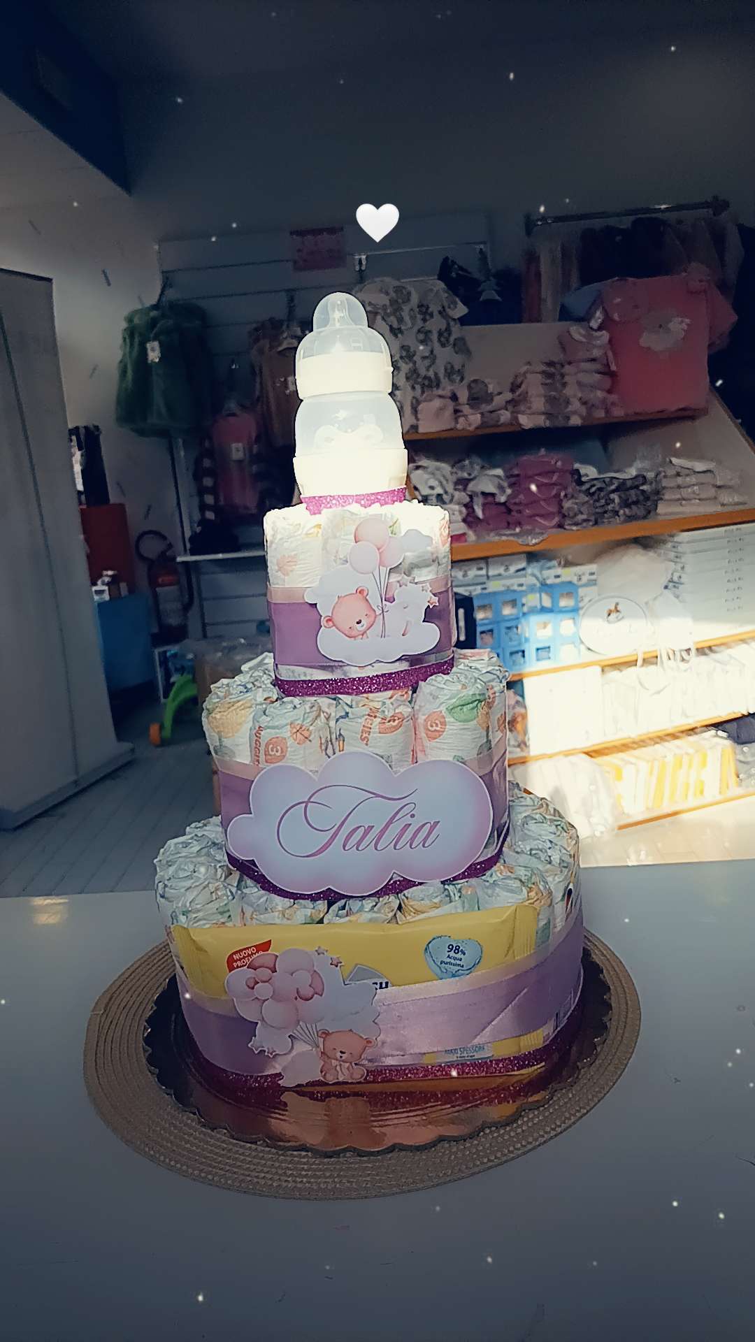 Torta di pannolini scenografica