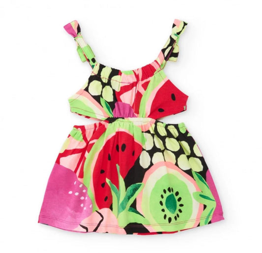 Vestito da bambina in maglia con spalline annodate Tuc Tuc
