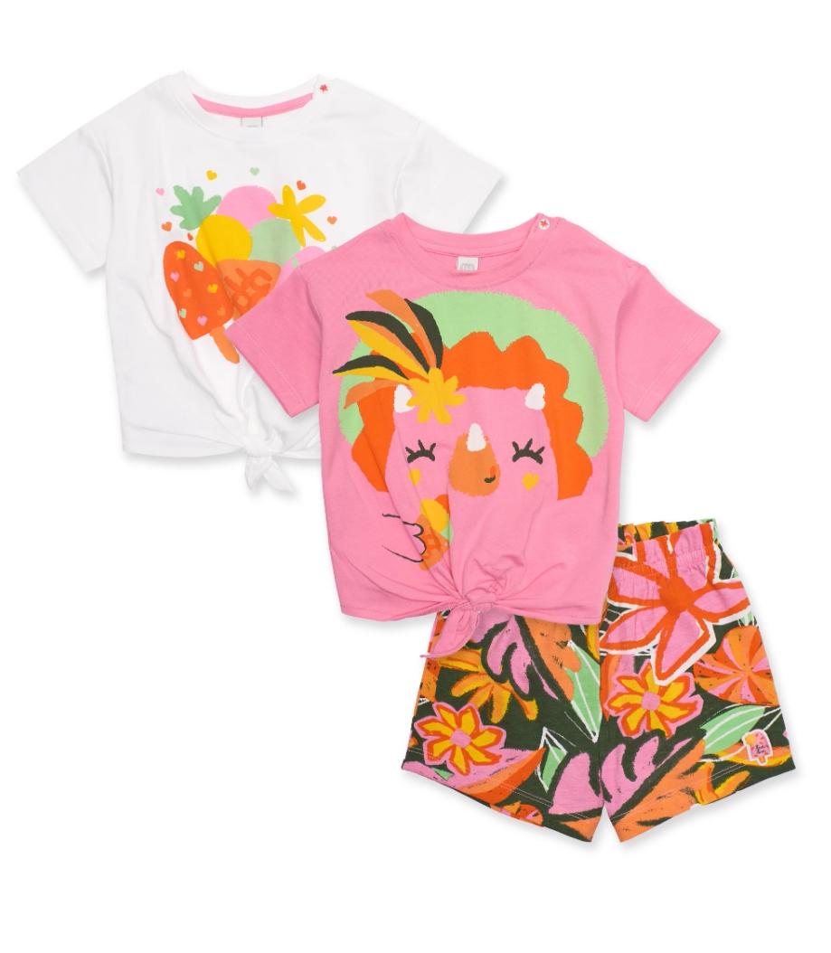 Completo da bambina in maglia tre pezzi Tuc Tuc