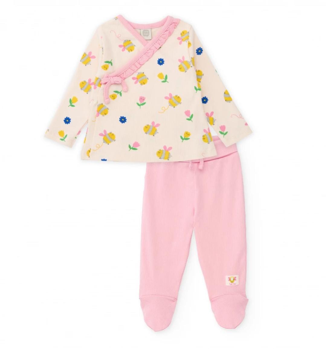 Completo in maglia per neonato con chiusura laterale