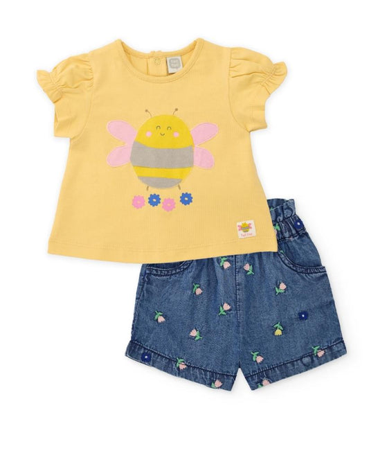 Completo in maglia per neonato con ricamo floreale