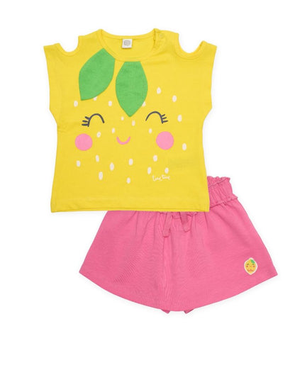 Completo da bambina in maglia con spalle scoperte Tuc Tuc
