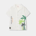 Camicia bambino popeline bianco palme Boboli