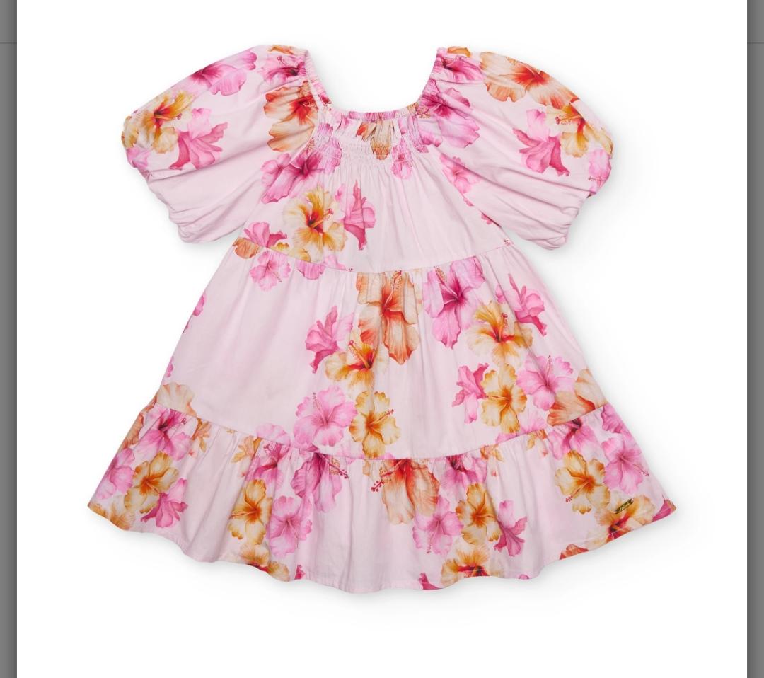 Vestito da bambina in tessuto piano in stile romantico NATH by Tuc Tuc