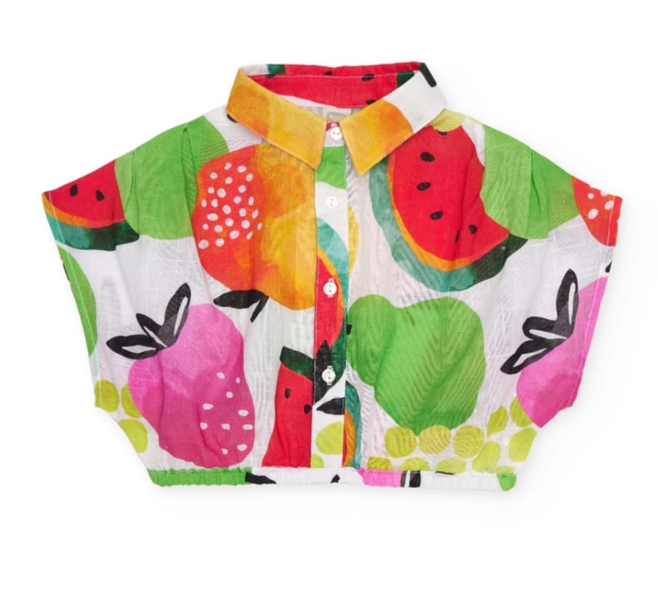 Camicia da bambina in tessuto dal taglio corto Tuc Tuc