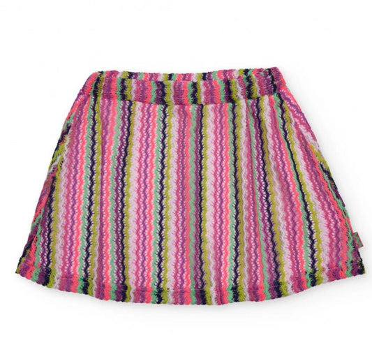 Gonna da bambina in maglia con righe ondulate NATH by Tuc Tuc