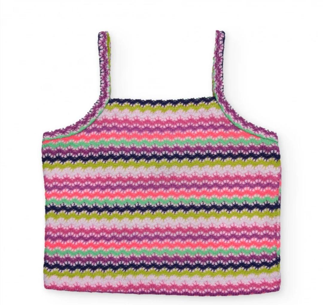 Top da bambina in maglia con stampa zig zag NATH by Tuc Tuc