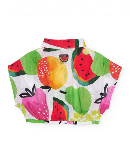 Camicia da bambina in tessuto dal taglio corto Tuc Tuc