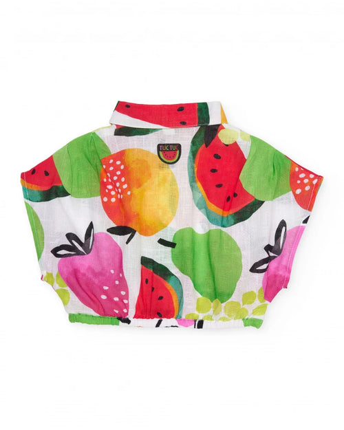 Camicia da bambina in tessuto dal taglio corto Tuc Tuc