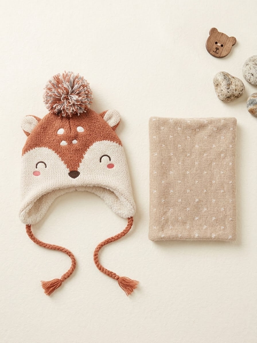 Set cappellino e scaldacollo Renna