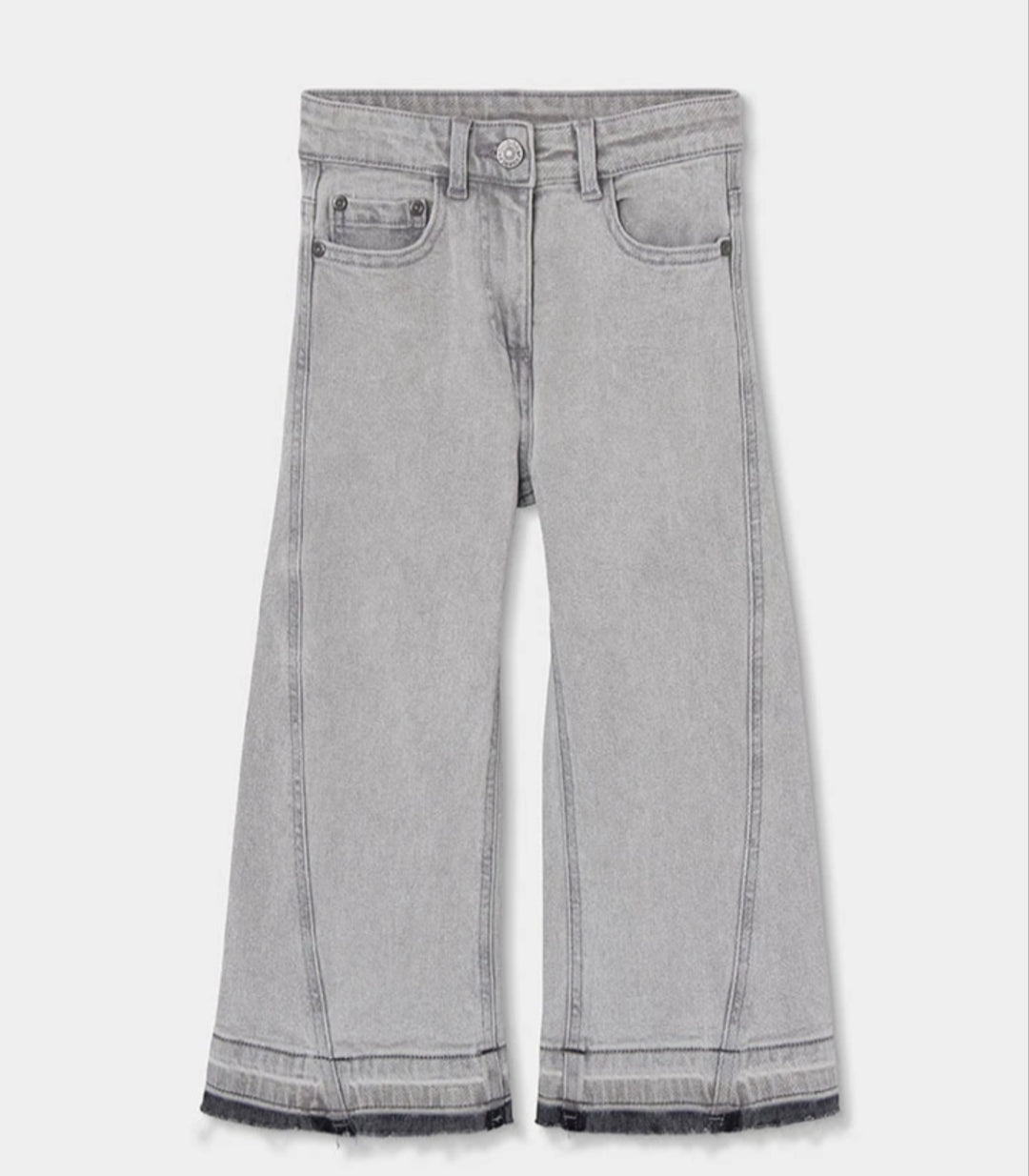 Jeans grigi ragazza a gamba ampia