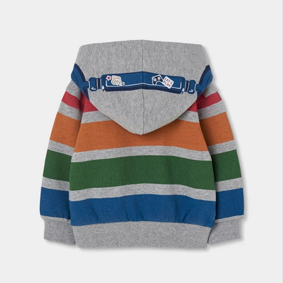 Completo bambino felpa Boboli a righe e pantaloni blu