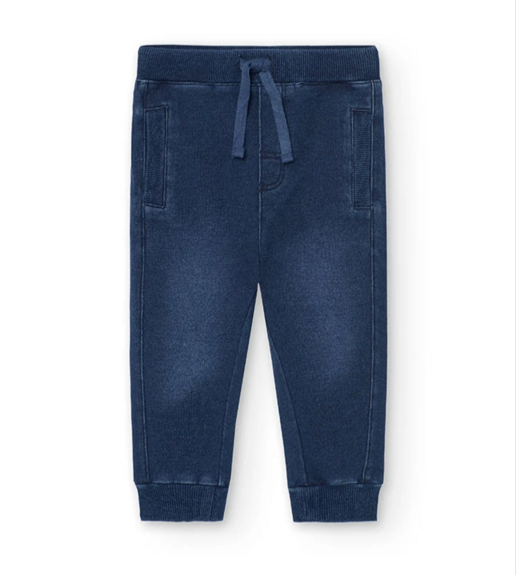 Completo bambino felpa Boboli a righe e pantaloni blu