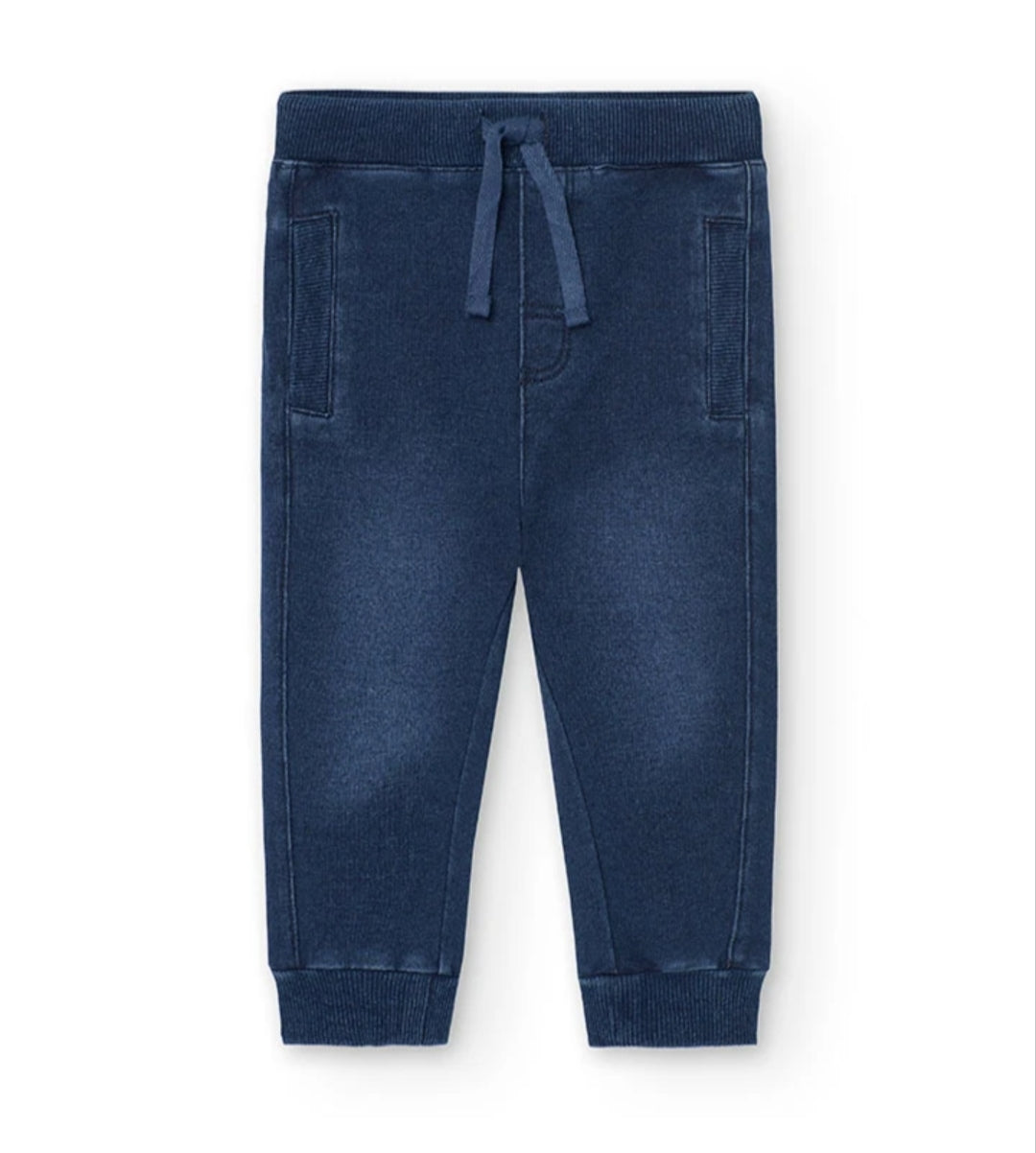 Completo bambino felpa Boboli a righe e pantaloni blu