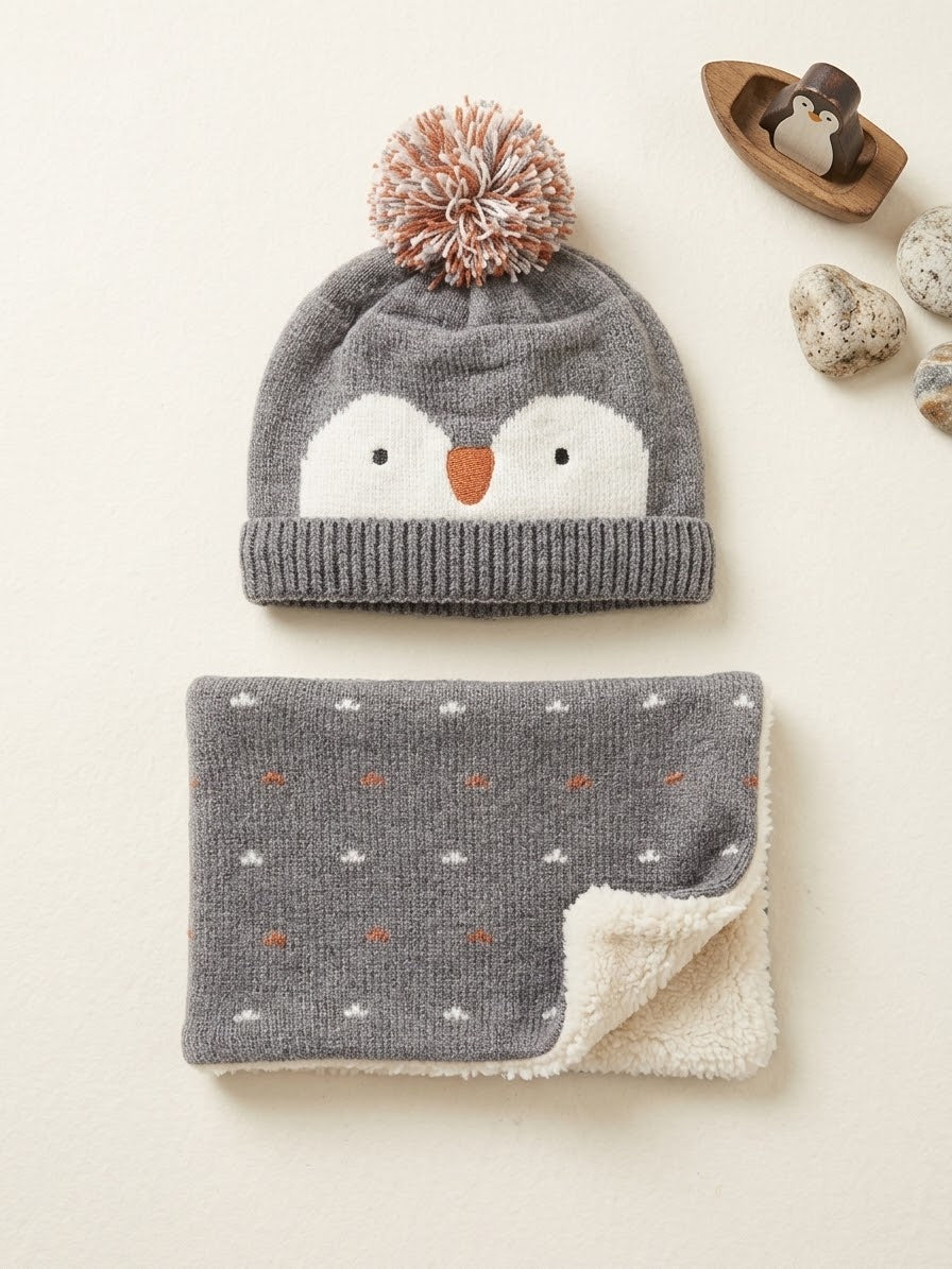 Set cappellino e scaldacollo Pinguino
